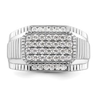 IBGoodman 14K White Gold 0.88 Carat Lab Grown Diamond VS SI+ G+ Men's Ring view 4