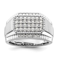 IBGoodman 14K White Gold 0.88 Carat Lab Grown Diamond VS SI+ G+ Men's Ring view 1