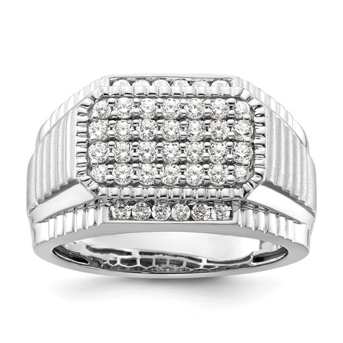 IBGoodman 14K White Gold 0.88 Carat Lab Grown Diamond VS SI+ G+ Men's Ring