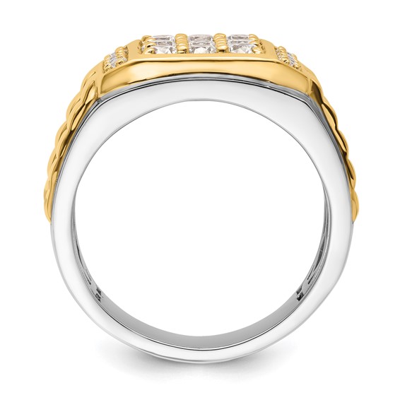 IBGoodman 14k Two-Tone 1 1/5 carat Lab Grown Diamond VS/SI+ G+ Men's Ring