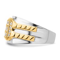 IBGoodman 14K Two-Tone 1.20 Carat Lab Grown Diamond VS SI+ G+ Men's Ring view 3