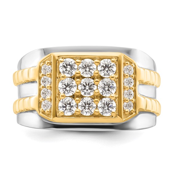 IBGoodman 14k Two-Tone 1 1/5 carat Lab Grown Diamond VS/SI+ G+ Men's Ring