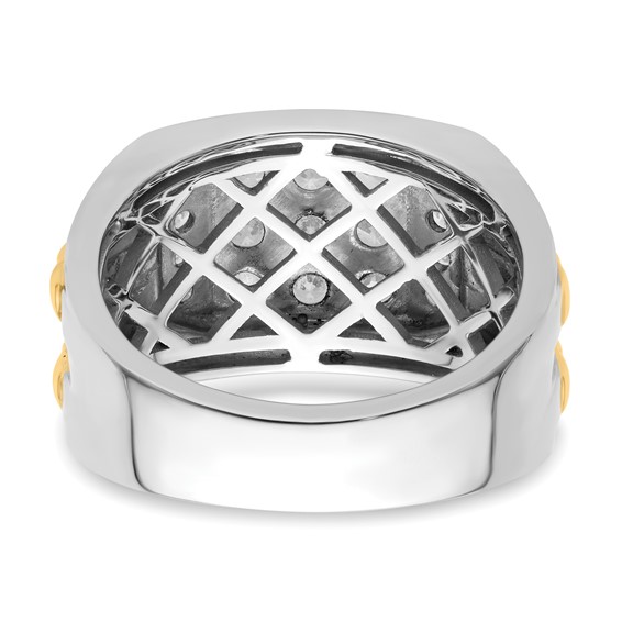 IBGoodman 14k Two-Tone 1 1/5 carat Lab Grown Diamond VS/SI+ G+ Men's Ring