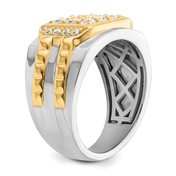 IBGoodman 14k Two-Tone 1 1/5 carat Lab Grown Diamond VS/SI+ G+ Men's Ring