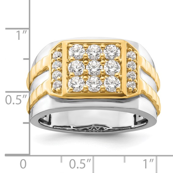 IBGoodman 14k Two-Tone 1 1/5 carat Lab Grown Diamond VS/SI+ G+ Men's Ring