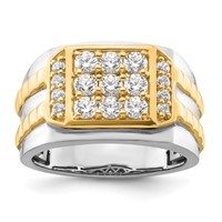 IBGoodman 14K Two-Tone 1.20 Carat Lab Grown Diamond VS SI+ G+ Men's Ring view 1