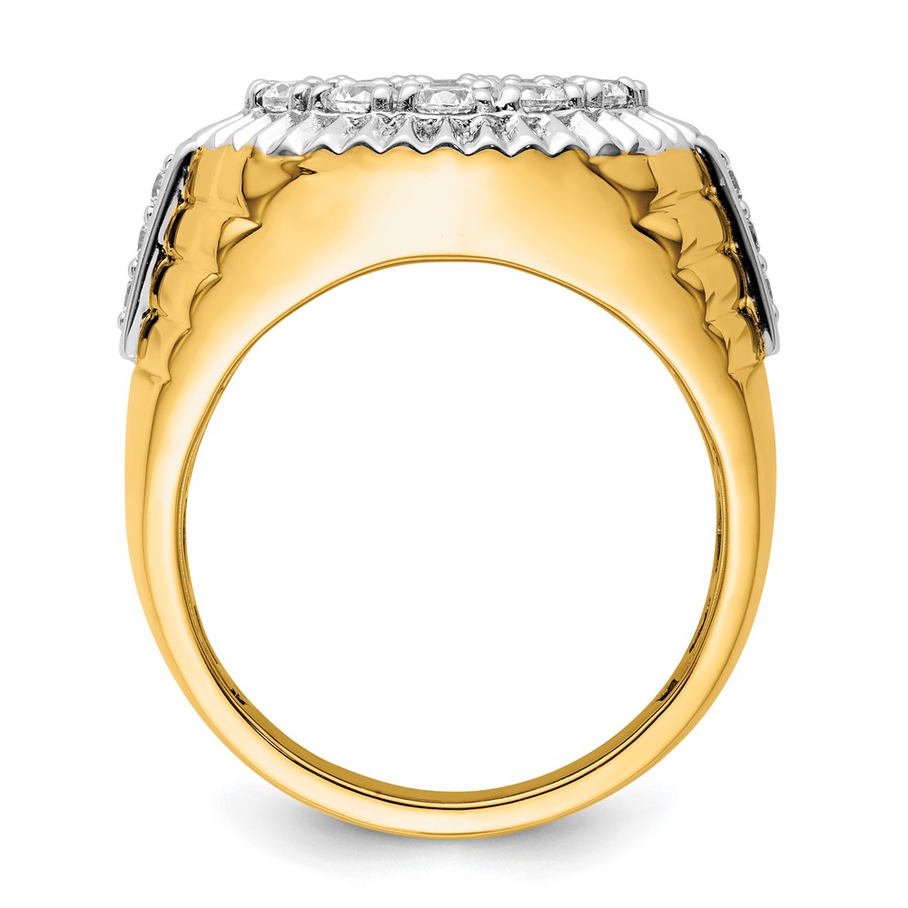 IBGoodman 10k Two-Tone 2 carat Lab Grown Diamond VS/SI+ G+ Complete Men's Cluster Ring (RM9502-200-0YWLG)