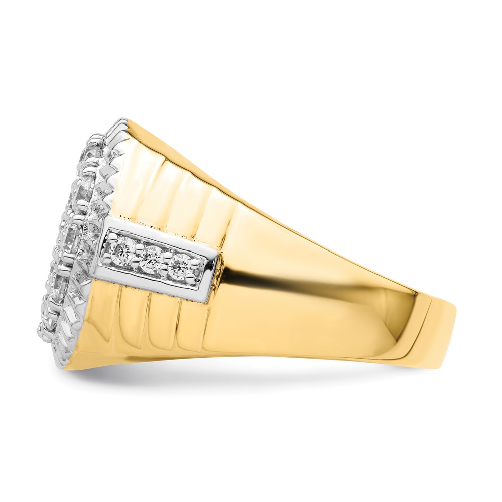 IBGoodman 10k Two-Tone 2 carat Lab Grown Diamond VS/SI+ G+ Complete Men's Cluster Ring (RM9502-200-0YWLG)