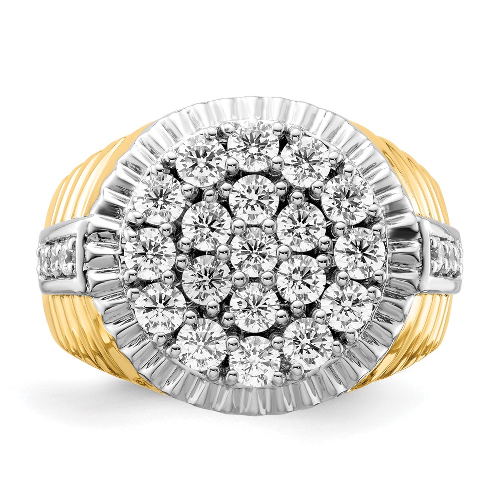 IBGoodman 10k Two-Tone 2 carat Lab Grown Diamond VS/SI+ G+ Complete Men's Cluster Ring (RM9502-200-0YWLG)