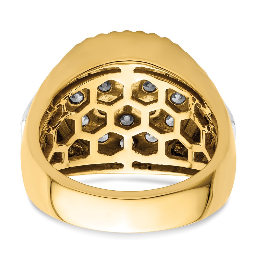 IBGoodman 10k Two-Tone 2 carat Lab Grown Diamond VS/SI+ G+ Complete Men's Cluster Ring (RM9502-200-0YWLG)