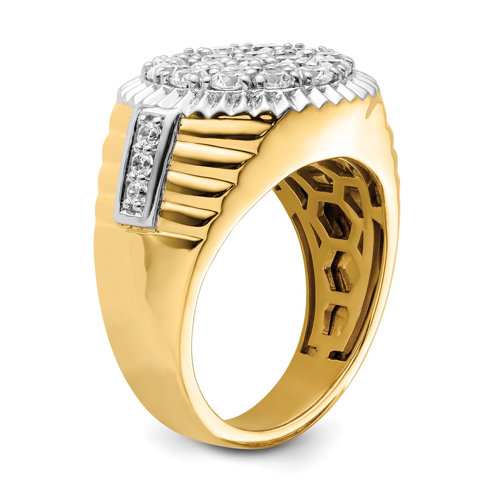 IBGoodman 10k Two-Tone 2 carat Lab Grown Diamond VS/SI+ G+ Complete Men's Cluster Ring (RM9502-200-0YWLG)