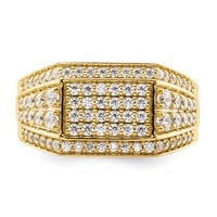 IBGoodman 14K Yellow Gold 1.38 Carat Lab Grown Diamond VS SI+ G+ Men's Ring view 4