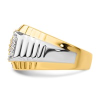 IBGoodman 14K Two-Tone 1 Carat Lab Grown Diamond VS SI+ G+ Men's Ring view 3