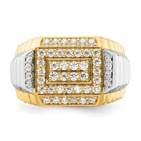 IBGoodman 14K Two-Tone 1 Carat Lab Grown Diamond VS SI+ G+ Men's Ring view 4