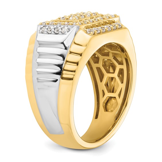 IBGoodman 14k Two-Tone 1 carat Lab Grown Diamond VS/SI+ G+ Men's Ring