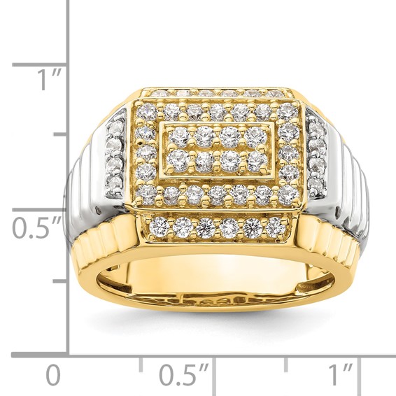 IBGoodman 14k Two-Tone 1 carat Lab Grown Diamond VS/SI+ G+ Men's Ring