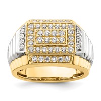 IBGoodman 14K Two-Tone 1 Carat Lab Grown Diamond VS SI+ G+ Men's Ring view 1