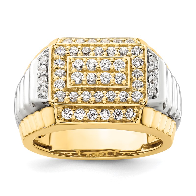 IBGoodman 14k Two-Tone 1 carat Lab Grown Diamond VS/SI+ G+ Men's Ring