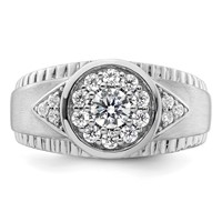 IBGoodman 14K White Gold 1 Carat Lab Grown Diamond VS SI+ G+ Complete Men's Cluster Ring view 4