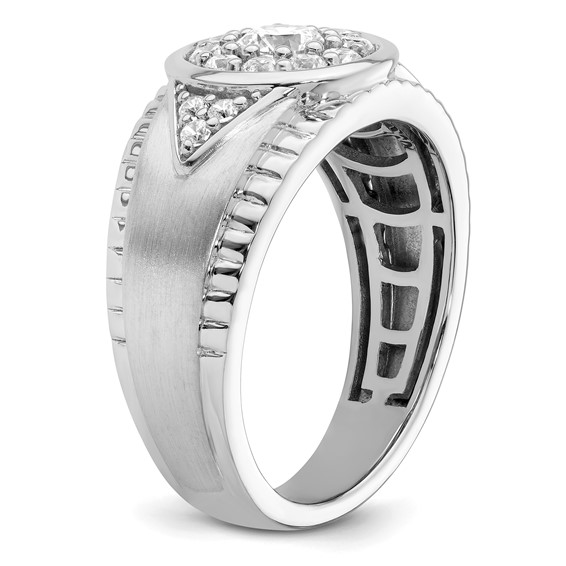 IBGoodman 14k White Gold 1 carat Lab Grown Diamond VS/SI+ G+ Complete Men's Cluster Ring