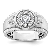 IBGoodman 14K White Gold 1 Carat Lab Grown Diamond VS SI+ G+ Complete Men's Cluster Ring view 1