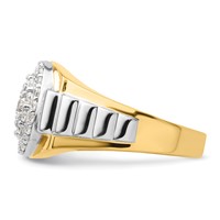 IBGoodman 14K Two-Tone 1.25 Carat Lab Grown Diamond VS SI+ G+ Complete Cluster Men's Ring view 3