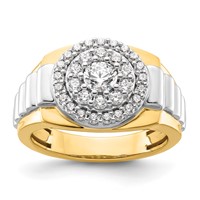 IBGoodman 14K Two-Tone 1.25 Carat Lab Grown Diamond VS SI+ G+ Complete Cluster Men's Ring view 1