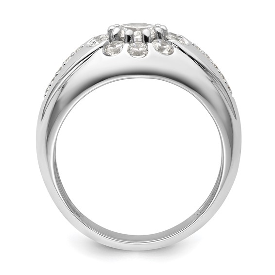 IBGoodman 14k White Gold 1 1/2 carat Lab Grown Diamond VS/SI+ G+ Complete Men's Ring