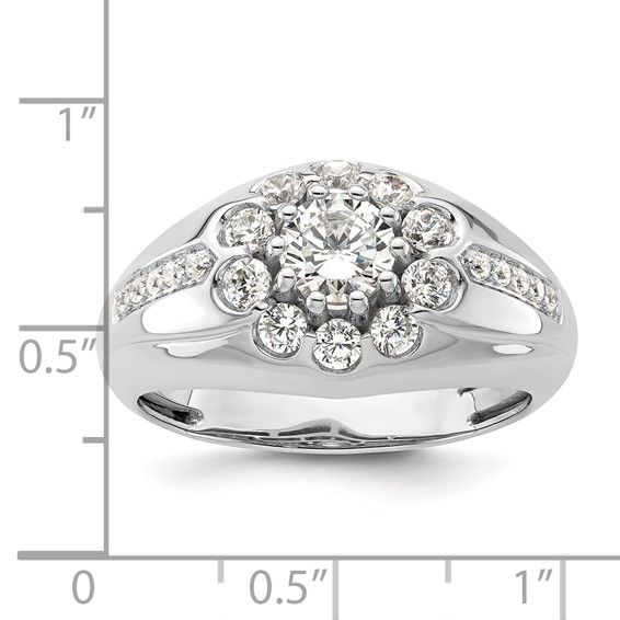 IBGoodman 14k White Gold 1 1/2 carat Lab Grown Diamond VS/SI+ G+ Complete Men's Ring