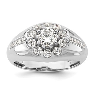 IBGoodman 14k White Gold 1 1/2 carat Lab Grown Diamond VS/SI+ G+ Complete Men's Ring