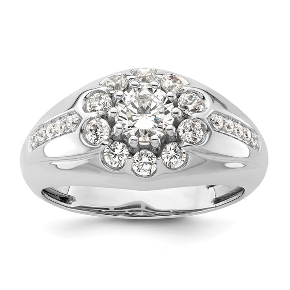 IBGoodman 14k White Gold 1 1/2 carat Lab Grown Diamond VS/SI+ G+ Complete Men's Ring