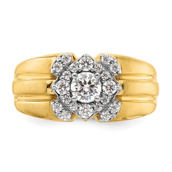 IBGoodman 14k Two-Tone 1 carat Lab Grown Diamond VS/SI+ G+ Complete Men's Ring