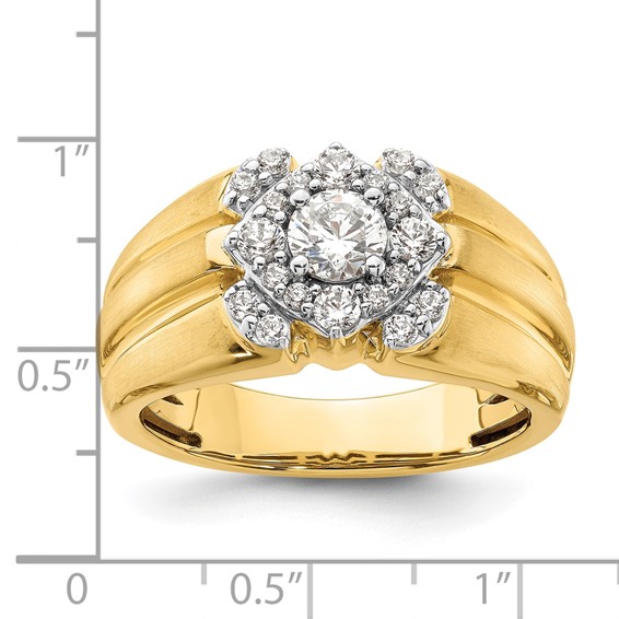 IBGoodman 14k Two-Tone 1 carat Lab Grown Diamond VS/SI+ G+ Complete Men's Ring