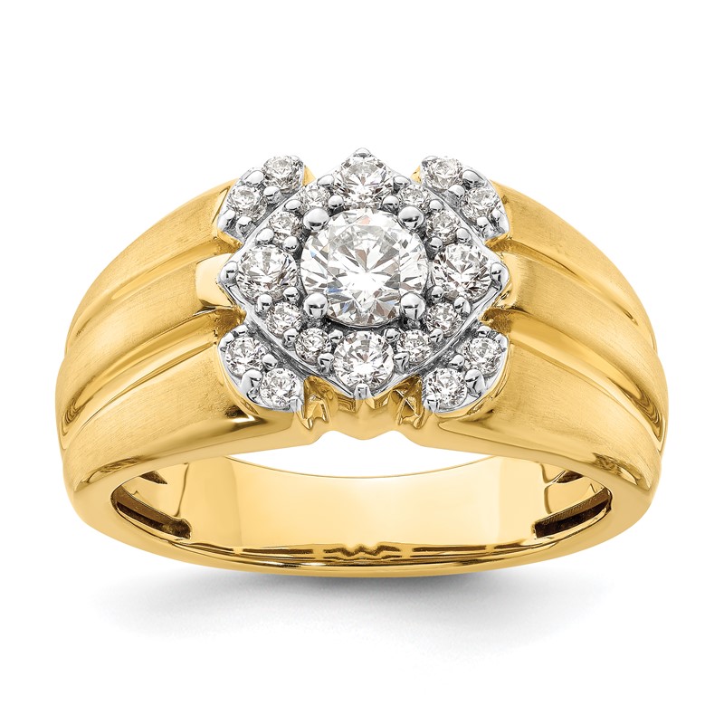 IBGoodman 14k Two-Tone 1 carat Lab Grown Diamond VS/SI+ G+ Complete Men's Ring