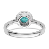 Pure Serenity 14K White Gold 0.20 Carat Lab Grown Diamond VS SI+ G+ and Lab Created Paraiba Ring view 5