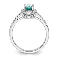 Pure Serenity 14K White Gold 0.20 Carat Lab Grown Diamond VS SI+ G+ and Lab Created Paraiba Ring view 2
