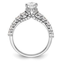 14K White Gold 2 Carat Lab Grown Diamond VS SI+ G+ Pear Complete Engagement Ring view 2