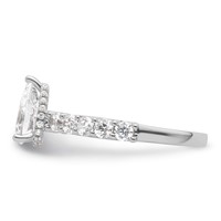 14K White Gold 2 Carat Lab Grown Diamond VS SI+ G+ Pear Complete Engagement Ring view 3
