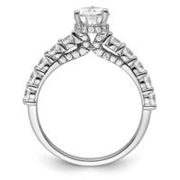 14K White Gold 2 Carat Certified Lab Grown Diamond VS SI+ G+ Pear Complete Engagement Ring view 2