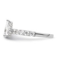 14K White Gold 2 Carat Certified Lab Grown Diamond VS SI+ G+ Pear Complete Engagement Ring view 3