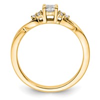 14K Yellow Gold 0.33 Carat Lab Grown Diamond VS SI+ G+ Round Complete Halo Engagement Ring view 2