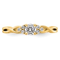 14K Yellow Gold 0.33 Carat Lab Grown Diamond VS SI+ G+ Round Complete Halo Engagement Ring view 4