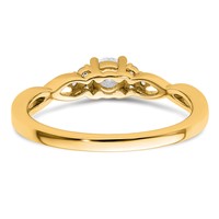 14K Yellow Gold 0.33 Carat Lab Grown Diamond VS SI+ G+ Round Complete Halo Engagement Ring view 5
