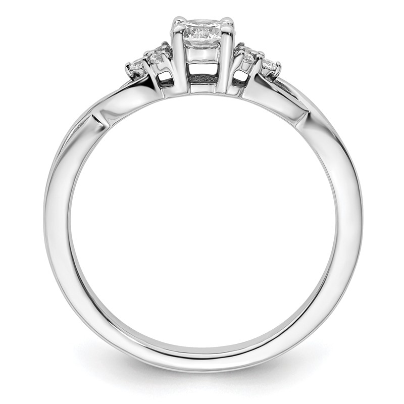 14k White Gold 1/3 carat Lab Grown Diamond VS/SI+ G+ Round Complete Halo Engagement Ring