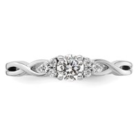 14K White Gold 0.33 Carat Lab Grown Diamond VS SI+ G+ Round Complete Halo Engagement Ring view 4