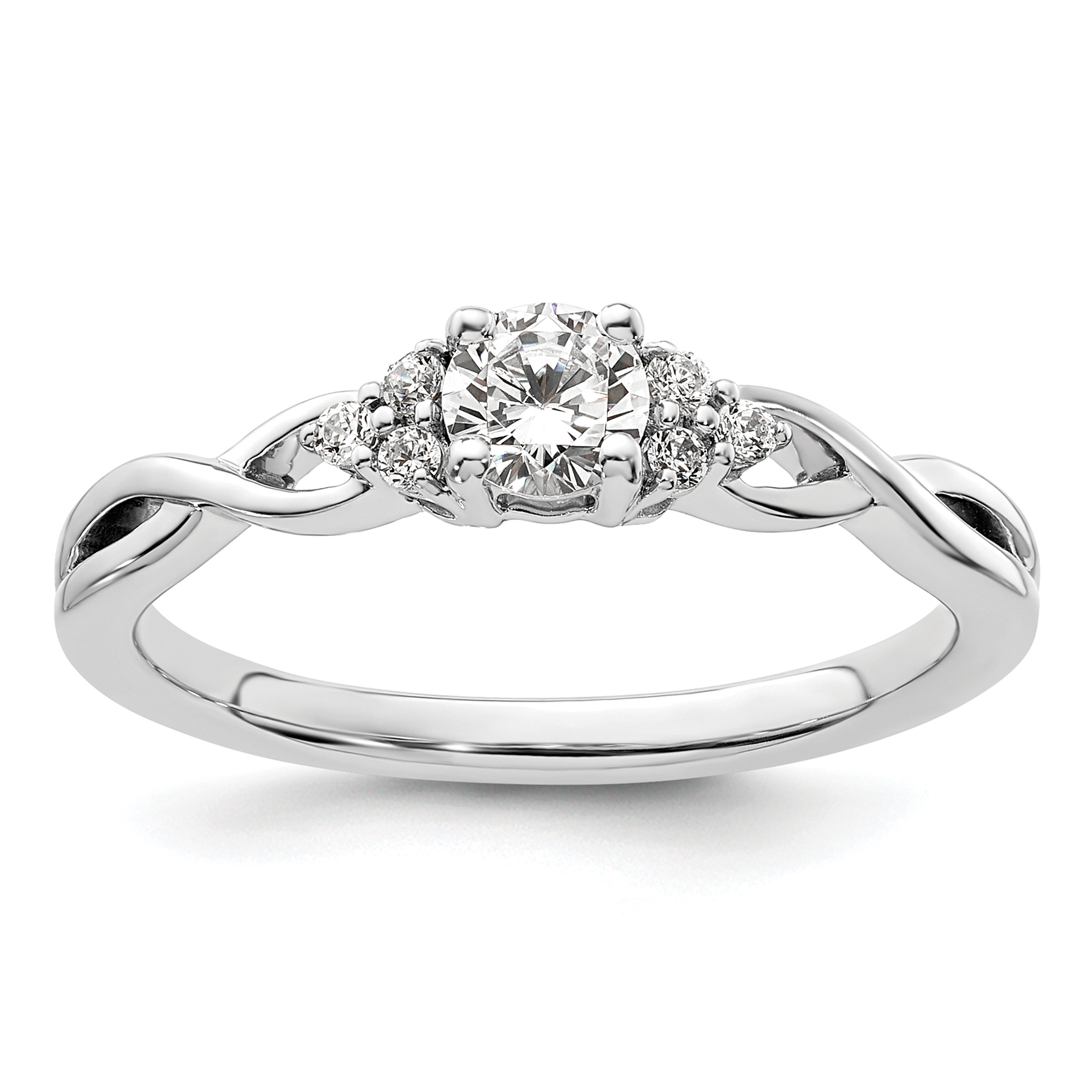 14k White Gold 1/3 carat Lab Grown Diamond VS/SI+ G+ Round Complete Halo Engagement Ring (RM9552-033-C0WLG)
