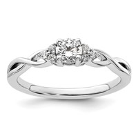14K White Gold 0.33 Carat Lab Grown Diamond VS SI+ G+ Round Complete Halo Engagement Ring view 1
