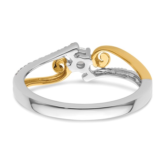 14k Two-tone ByPass Round Complete Diamond Promise/Engagement Ring