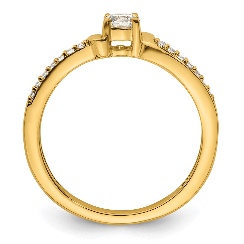 10k 1/3 carat Lab Grown Diamond VS/SI+ G+ Complete Solitaire Promise Ring (RM9570-033-0YLG)