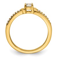 10K Yellow Gold 0.33 Carat Lab Grown Diamond VS SI+ G+ Complete Solitaire Promise Ring view 2